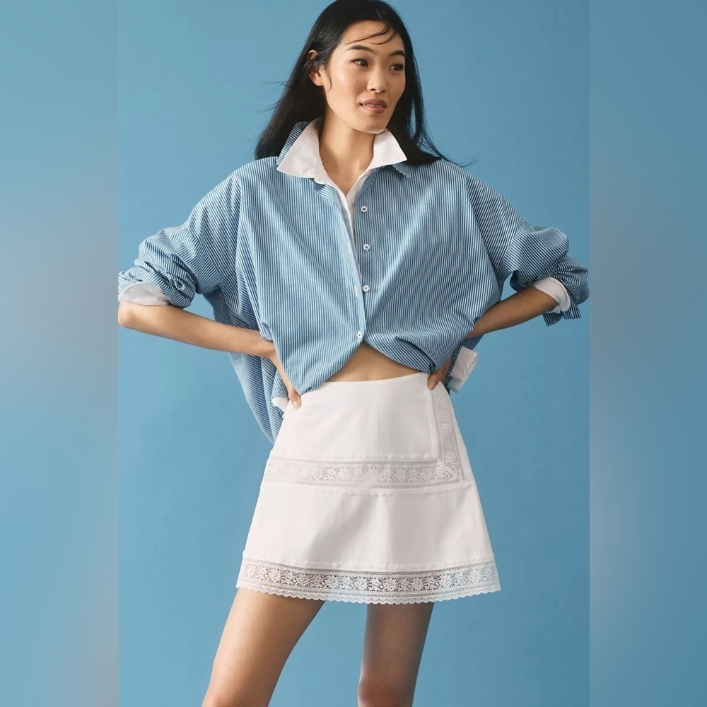 NWT Size M - Mare Mare Lace-Trim Craft Mini Skirt